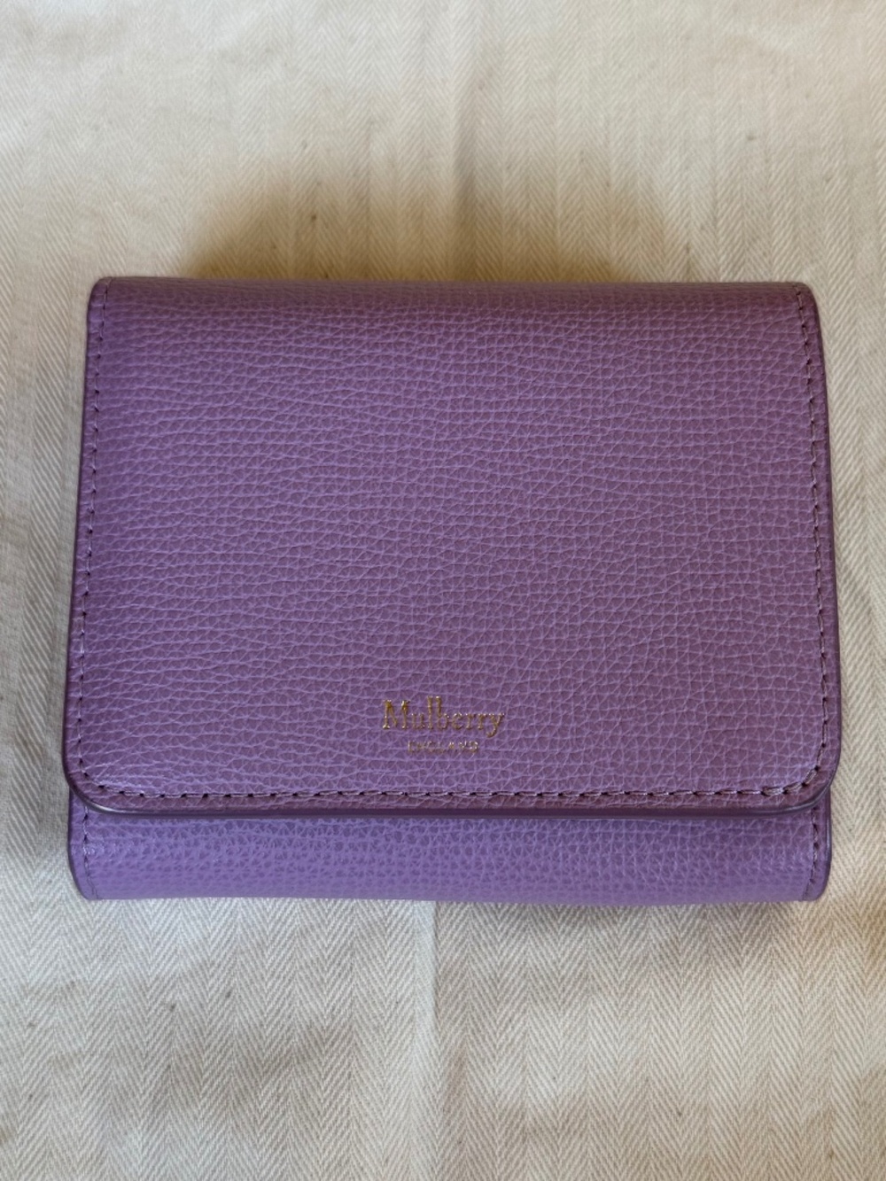 Mulberry - Small Continental French Purse - Purple Classic Grain
